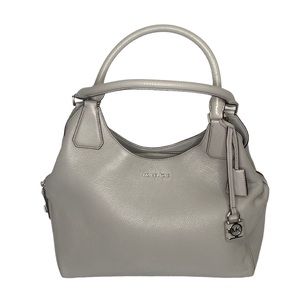 Michael Kors Camille Pearl Grey Leather Shoulder Handbag